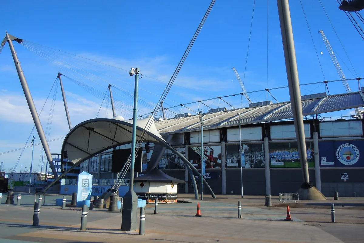 Exterior of the Etihad Stadium and Etihad Campus, Ashton New Road, Manchester (March 2015) (2)